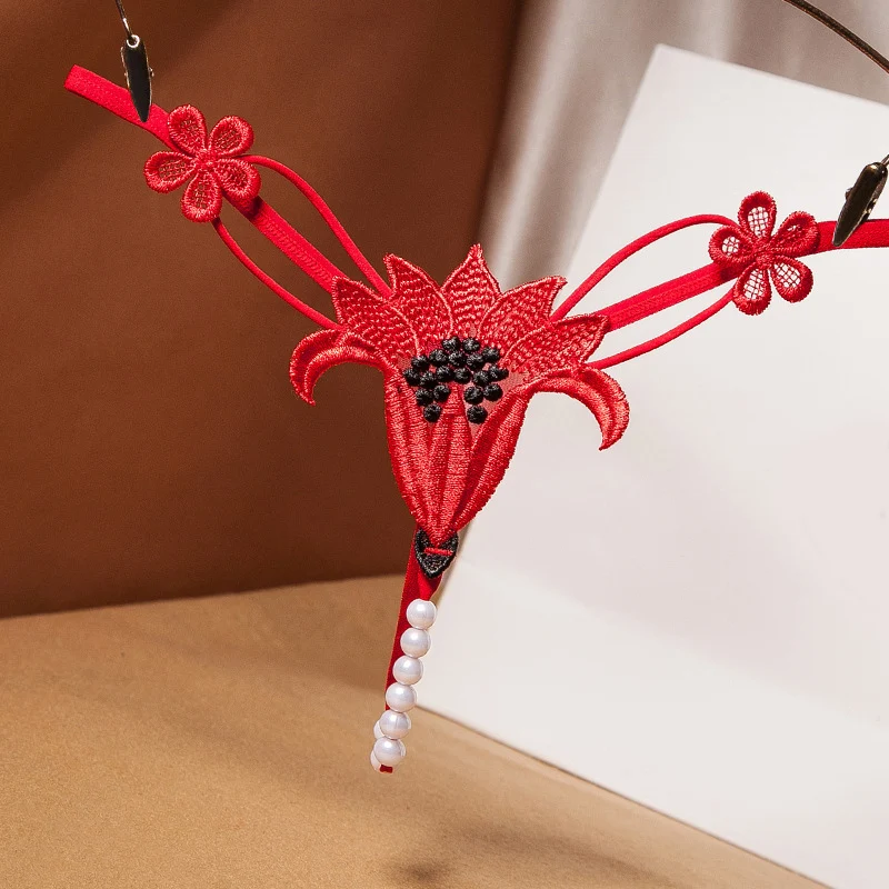 Lys Précieux – String brodé lys et perles - Image 3