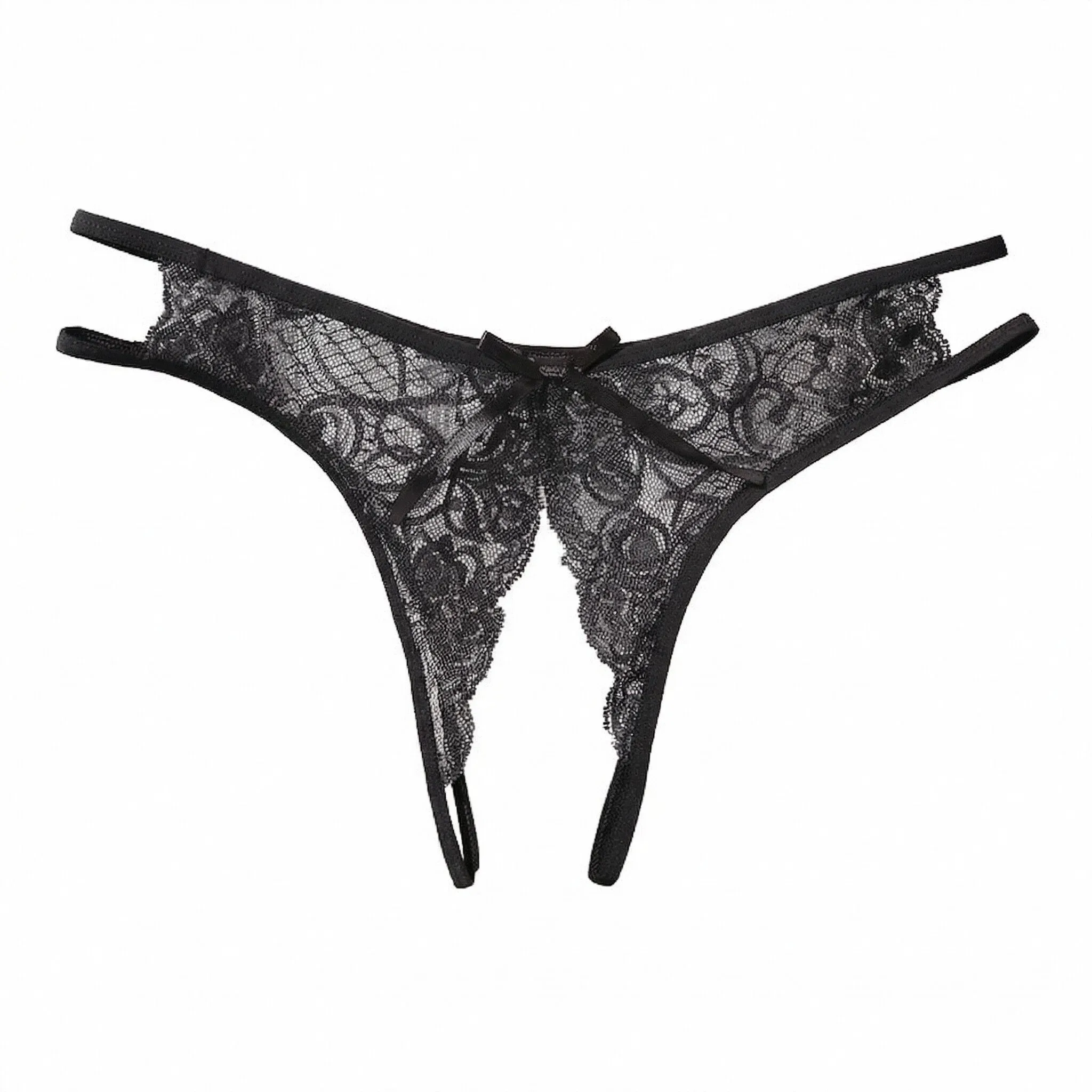 Papillon Généreux – String dentelle ouvert, grandes tailles