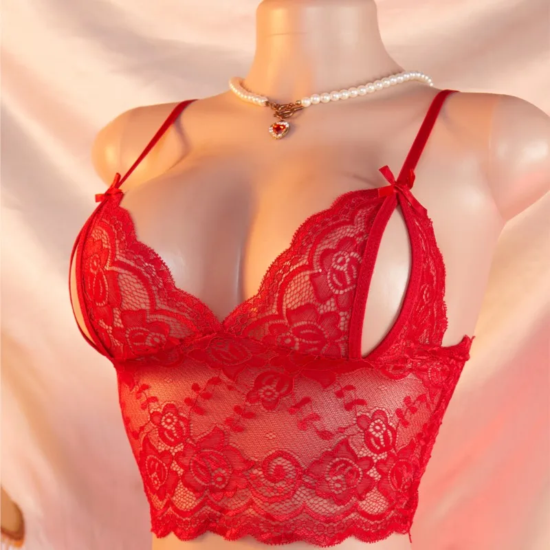 Rouge Baiser – Ensemble dentelle ouvert à nœuds - Image 19