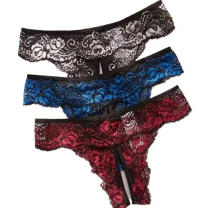 Dentelle Bicolore – Mini-culotte ouverte