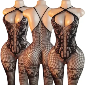 Toile Dentelle – Combinaison résille ouverte